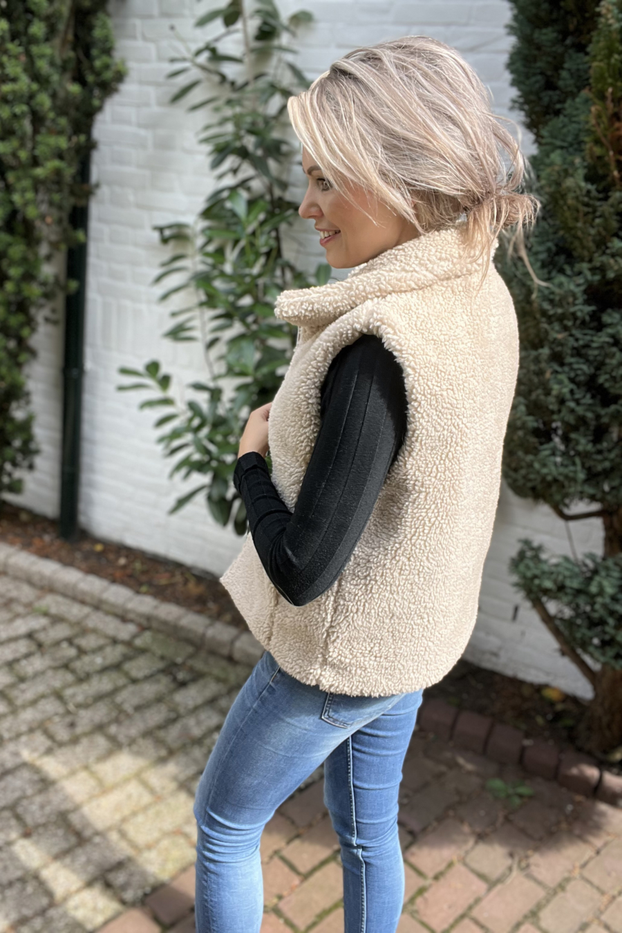 Teddy Gilet Beige