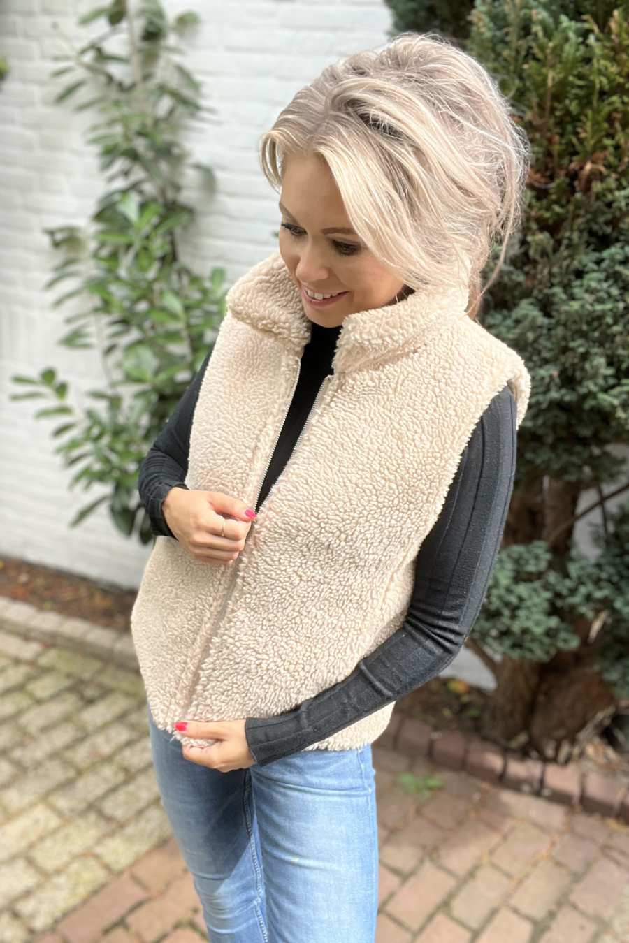 Teddy Gilet Beige